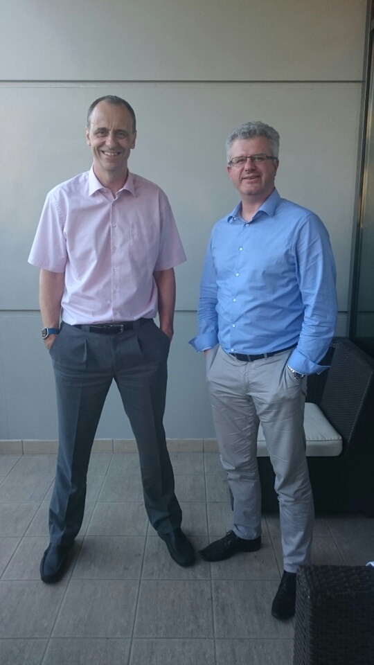 Alain Malinovsky (à gauche) et Eric Bréhier (à droite), l'image de la nouvelle entente entre CSB et TOAC (photo : Benjamin Bonneau)