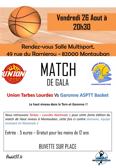 Affiche Match Gala UTLPB GAB MBC-2