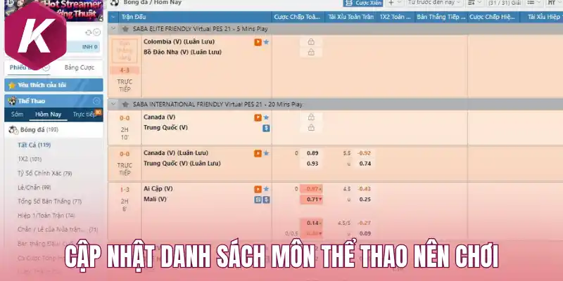 Cập nhật danh sách môn thể thao nên chơi